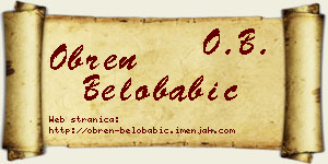 Obren Belobabić vizit kartica
